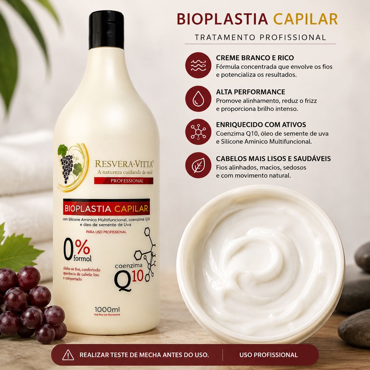 Bioplastia Capilar Q10 Sem Formol 1L Resvera Vitta Plus