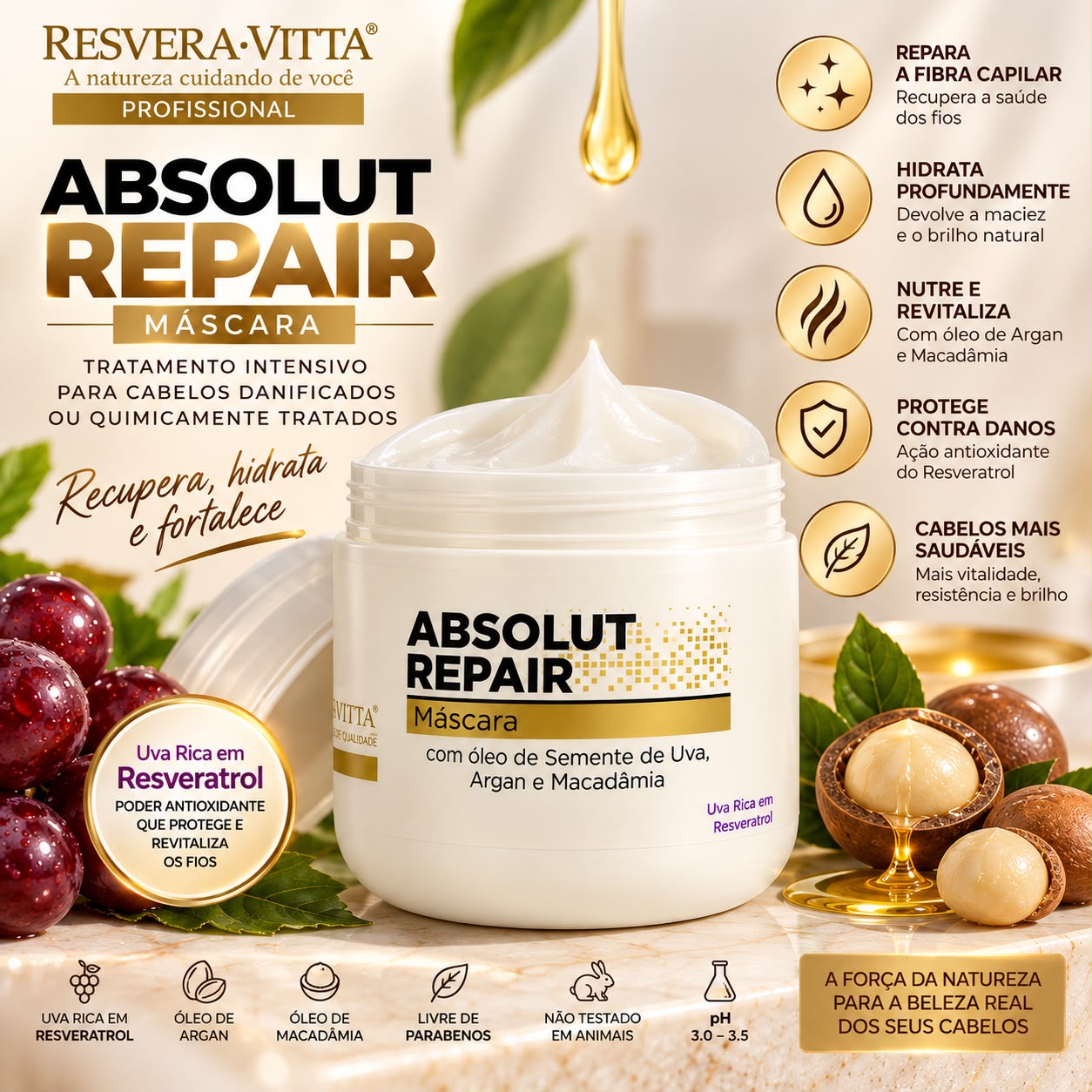 Mascara Absolut repair 500grs Resvera Vitta