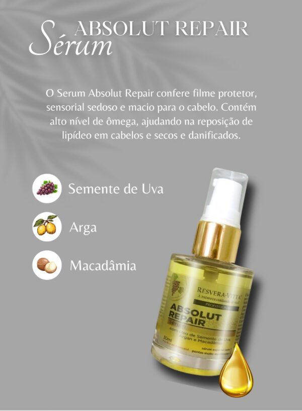 Serum óleo 30ml Absolut Repair Resvera Vitta Cosmeticos