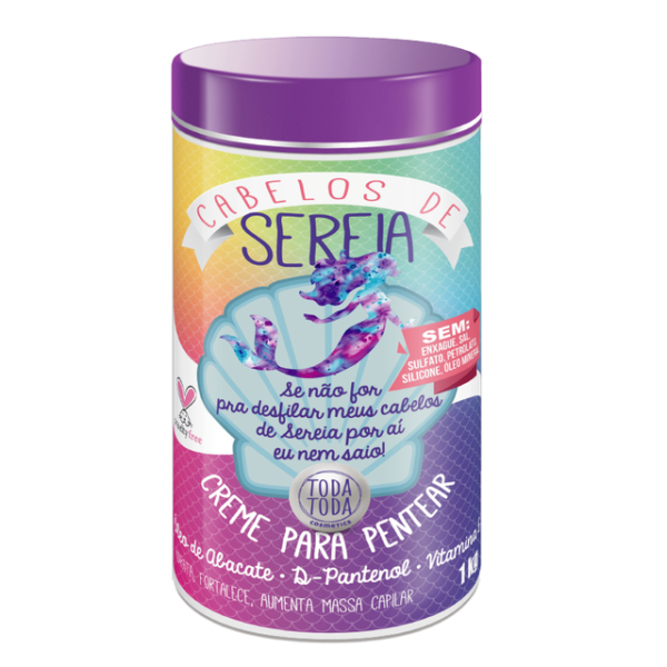 Mascara Profissional Creme para Pentear Sereia 1Kg Toda Toda Cosmetics