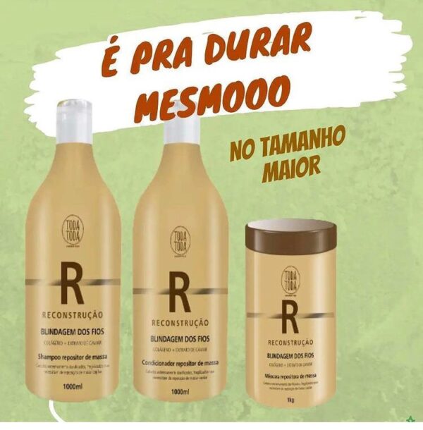 Kit Profissional Reconstrução Capilar 3 Itens Toda Toda Cosmetics