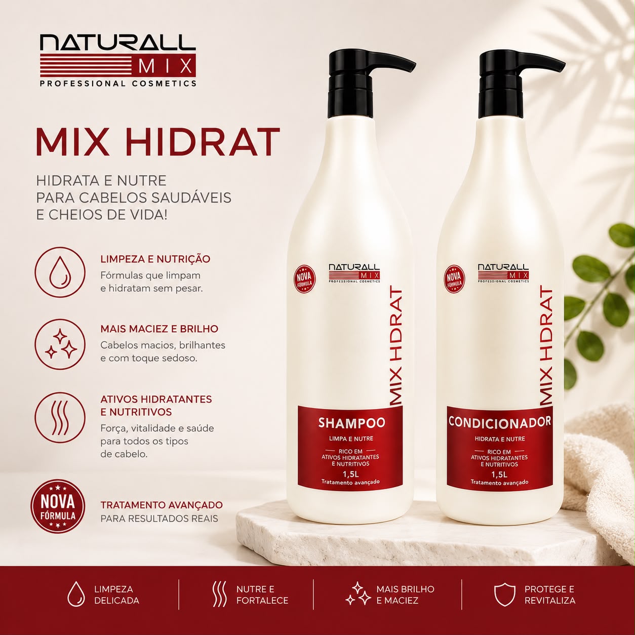 Kit Mix Hidrat Naturall Mix — Shampoo + Condicionador 1,5L