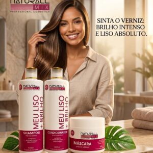Kit Meu Liso + Brilho Naturall Mix — Shampoo, Condicionador e Máscara